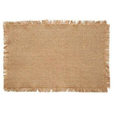 6/Set, Burlap Natural Fringed Placemats, 12x18 - The Fox Decor